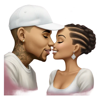 Hyper Realistic Chris Brown  Karruche Tran romantic photo  sticker