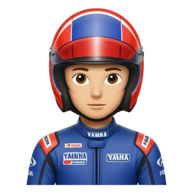 yamaha motor racer with helmet sticker