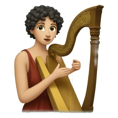 Sappho a harp in his hand sticker