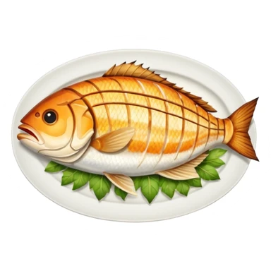 create a Whole Grilled Fish


Camera angle: slightly elevated top-down view with a gentle bird’s-eye perspective (about 15–20°), identical perspective and scaled do not add anything  on plate  sticker