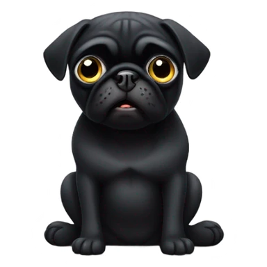 Black pug saying “I’m sorry” sticker