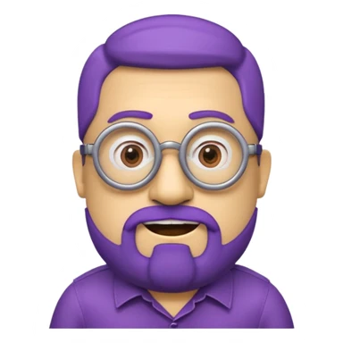 un minions di colore viola con il pizzetto e gli occhiali da vista sticker