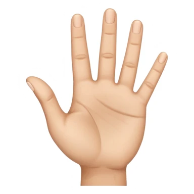 hand emoji, where the palm is facing us. all fingers are straight except for the middle finger. The midde finger is bent and pointing towards the forground sticker