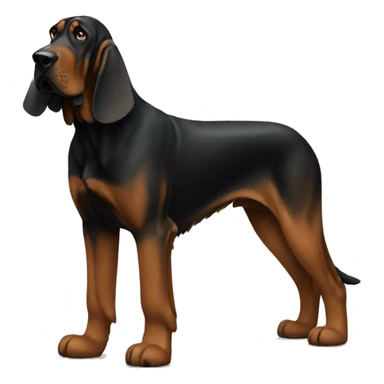 Black bloodhound standing  sticker