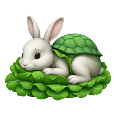  lapin qui dort et la tortu qui mange de la letu sticker