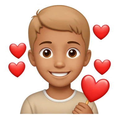 child saying I love you to family with hearts and smiling faces, warm and loving sticker