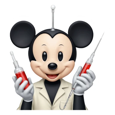 Mickey mouse shooting drugs sticker