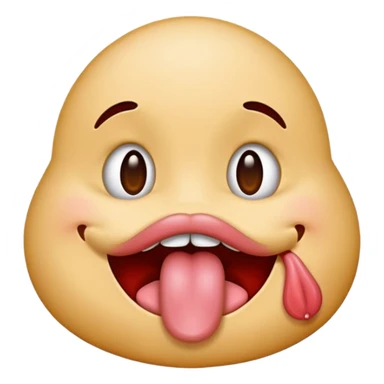 Emoji with tongue out but like licking the top lip sticker