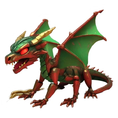 Dragon puppy scorpion Black red gold green rusty grunge effect scratched patina rat mouse scorpion tail stinger gangsta gangster hip hop gold chain mechanical cyborg pixel 3d render low poly sticker