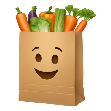 paper bag with vegetables sticker