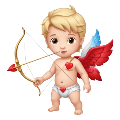 Adorable Cupid with his magical bow and arrow shooting love hearts sticker