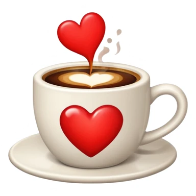 Cup of coffee with red heart  sticker