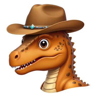 Dinosaur wearing a cowboy hat sticker