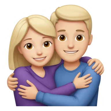 Two people hugging for comfort, one male one female sticker