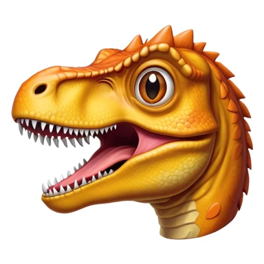 Cinematic Realistic Comical velociraptor/T-rex Portrait Emoji, Head tilted dramatically with an exaggeratedly amused expression, featuring a striking, glossy scaled body with bold natural textures and wide, expressive eyes brimming with playful disbelief, rendered with lifelike detail and dynamic natural lighting, high shine, dramatic yet playful, styled with an air of cheeky prehistoric mischief, soft glowing outline, capturing the essence of a spirited and over‐the‐top velociraptor/T-rex that looks ready to bellow its way into viral fame! sticker