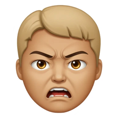 Angry face with "씨발" on mouth sticker