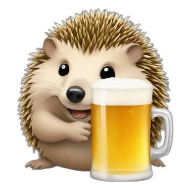 hedgehog drinking beer for bitcoin sticker