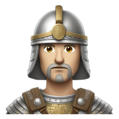 6th century slavic soldier with white skin facing forward sticker