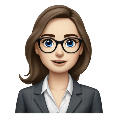 Lily collins blue eyes wearing glasses in a business meeting  sticker