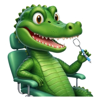 an alligator in a dentist sticker