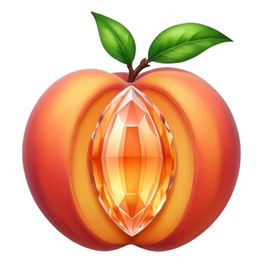 glowing peach crystal hybrid artifact sticker