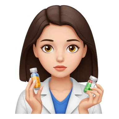 Beautiful fit brunette girl taking pills  sticker