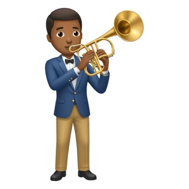 black man playing trombone full body sticker
