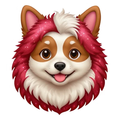 red glitter cute dog sticker
