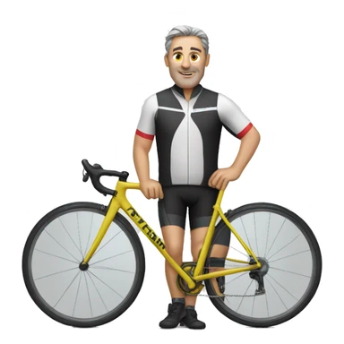 middle age man in cycling clothing sticker