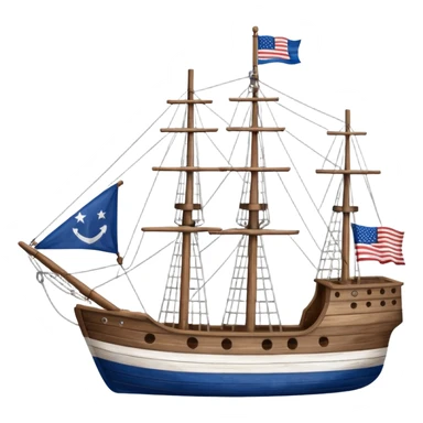 generate a very realistic American ship with flag sticker