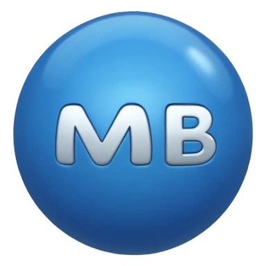 Blue Ball with MB written on it sticker
