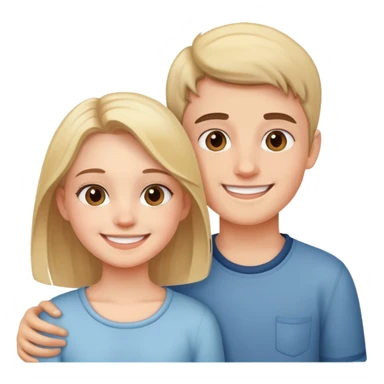 smiling girl with boy indoors sticker