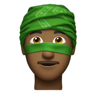 a person with a green bandana on his face sticker