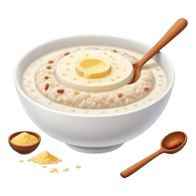 rice porridge with sugar, butter and cinnamon powder sticker