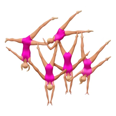 Acrobatics in pink leotards sticker