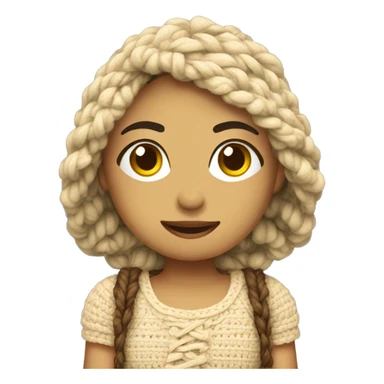 Chica haciendo crochet sentada sticker