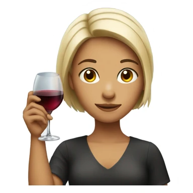 Girl holding wine glass sticker