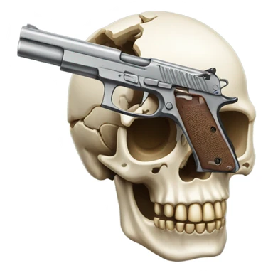 Skull with a gun sticker