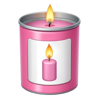 pink candle tin with label sticker
