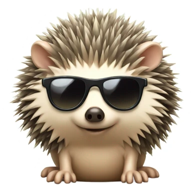  A hedgehog with cute sunglasses and a bow  sticker