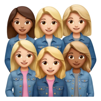 girls in jean jackets sticker