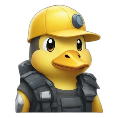 psyduck con casco de seguridad sticker