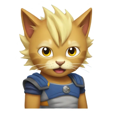 Cat using super saiyan 1 sticker