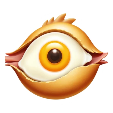 Chicken pieces with liver and egg yolk surrounding a central eye that beams light to patches of skin. The vitamin A-rich foods glow with golden energy that flows through the eye and onto the skin, showing improved vision and skin regeneration. sticker