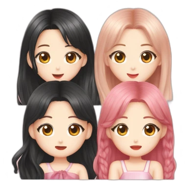 blackpink-lisa-rosé-jennie-jisoo-four asian girls sticker