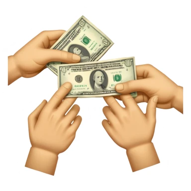 money being passed from one hand to another hand sticker