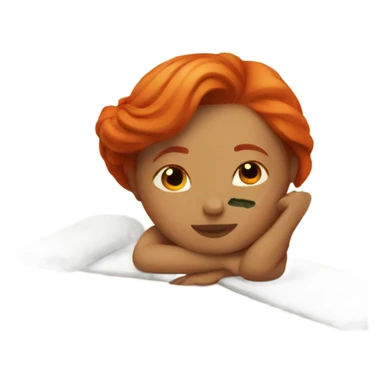 Red hair girl in spa relaxing  sticker