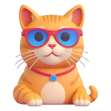 fun and cool cat wearing sunglasses sticker