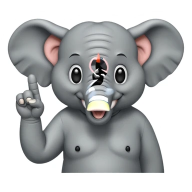 Orta parmak çeken fil sticker