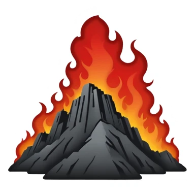 Minimalist emoji-style sticker of a silhouette of the Hollywood hill with ruined “HELLWOOD” sign, smoke and flickering flames in desaturated red

 sticker